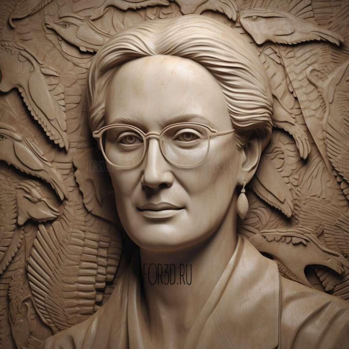 Meryl Streep 2 stl model for CNC